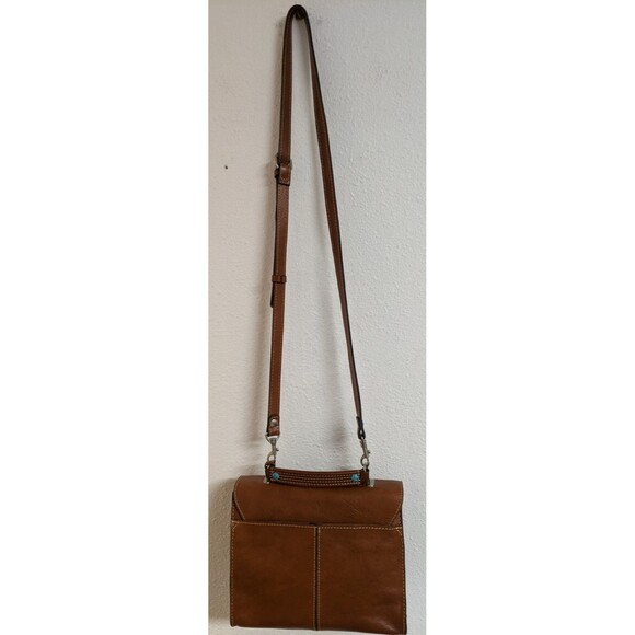 PATRICIA NASH Simona  Brown Smooth Leather Studded Crossbody Handbag WORN TWICE - Picture 9 of 16